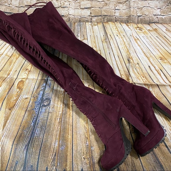 Shoe Dazzle Remi Corset Thigh High Boots - Picture 5 of 7